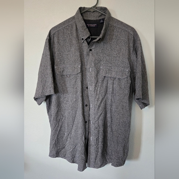 Roundtree and Yorke Gray Men's Mesh Back Shirt Size Large - Picture 1 of 7